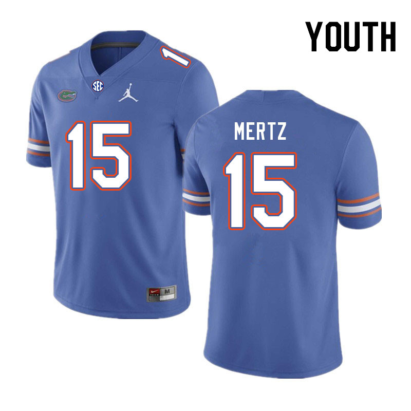 Youth #15 Graham Mertz Florida Gators College Football Jerseys Stitched-Royal